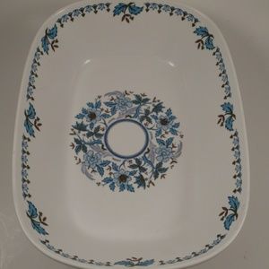 1970's Blue and White Floral Serving Bowl